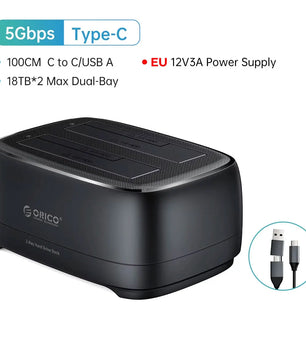 Plastic USB 3.0 3.5 Inch Type-C Dual Bay Hard Drive