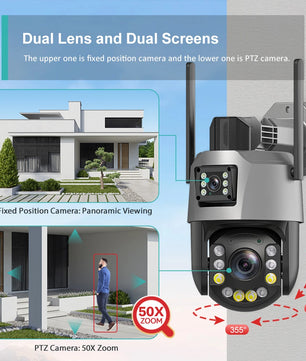 Boavision 8MP WIFI Dual Lens Dual Screen Waterproof Dome Camera
