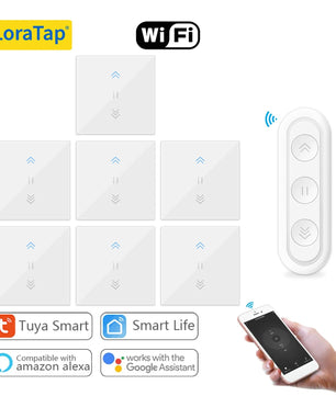LoraTap 240V 600W Plastic WiFi Rolling Blinds Curtain Switch