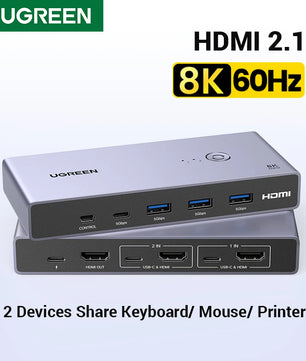Ugreen 2-IN-1 Display 8K HDMI KVM Switch with USB Sharing