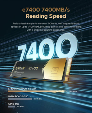 7400Mbps PCI Express M.2 Solid State Drive For Desktop and Laptop