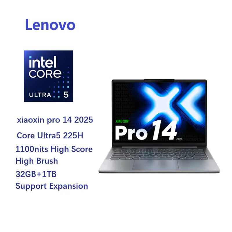 1TB 14" 32GB 120Hz Intel Core Ultra 5 225 H Bluetooth Lenovo Laptop
