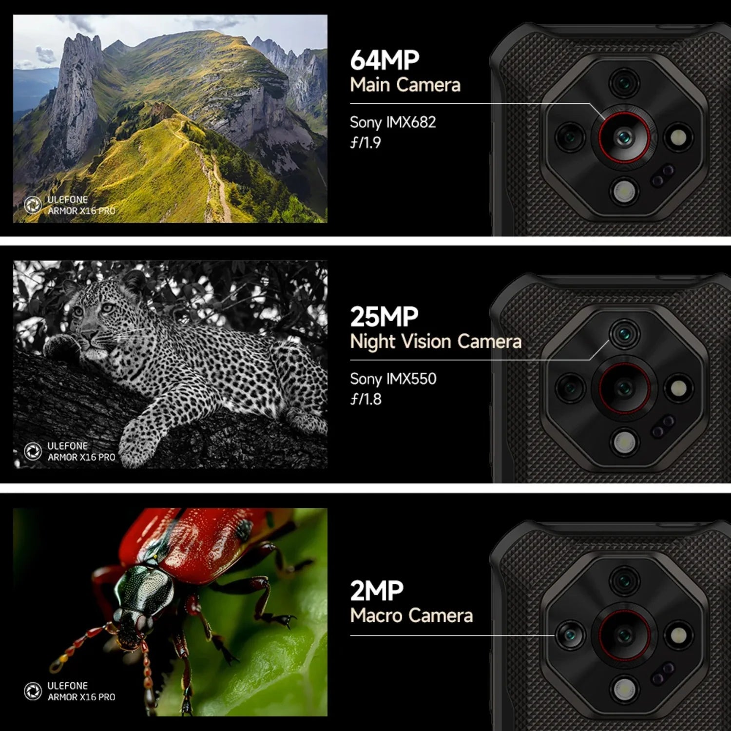 10360mAh 256GB Armor X16 Pro 5G Rugged Android Smartphone