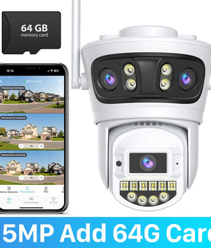 IP66 15MP 5G Wifi Three Lens Surveillance Dome Camera