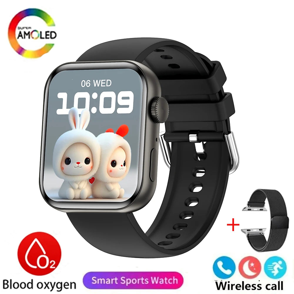 Silica Gel Waterproof Bluetooth Android GPS Square Shape Smartwatch