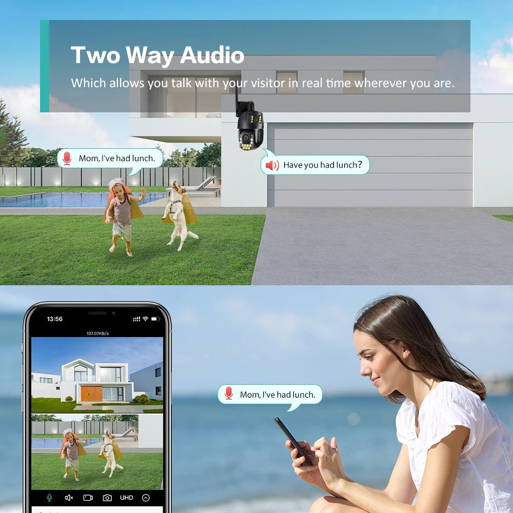 Boavision 8MP WIFI 4G Dual Lens Night Vision Security Camera