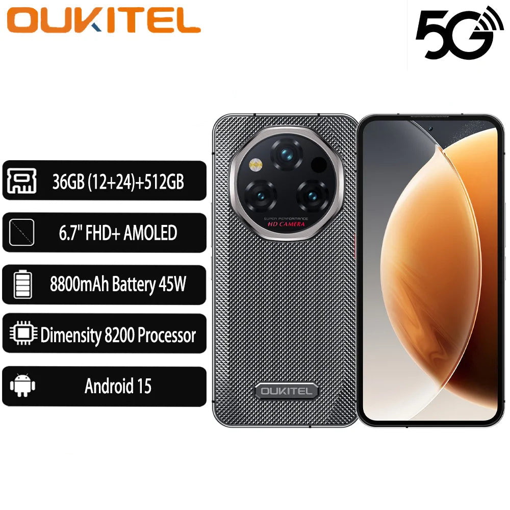 8800mAh 6.7" 512GB Android WP210 Rugged Smartphone