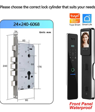 Wifi R2 IP66 Waterproof Fingerprint Electronic Lock With Camera