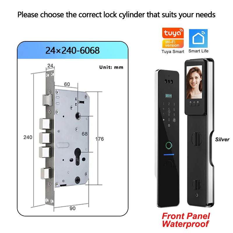 Wifi R2 IP66 Waterproof Fingerprint Electronic Lock With Camera