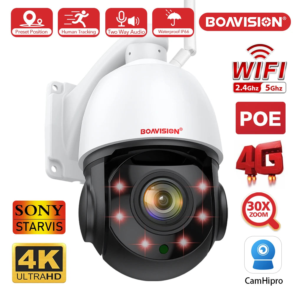 8 Mega Pixel Plastic IP66 Human Auto Tracking Surveillance Camera
