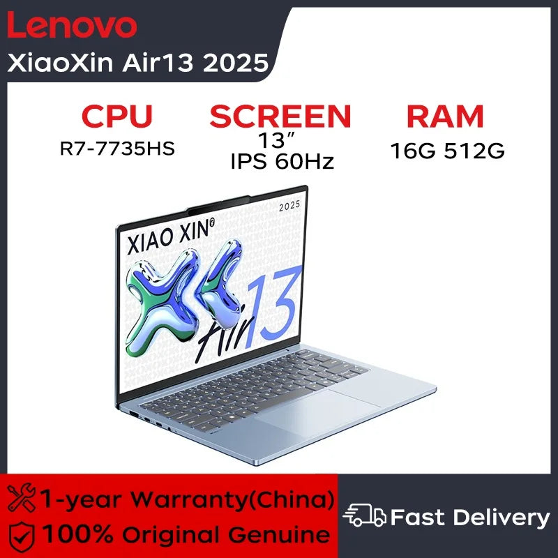 512GB 13" AMD Ryzen 7-7735HS DDR5 Lenovo Audio Laptop