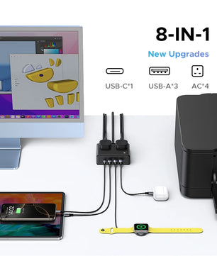 Ugreen 2500W Alloy 8 in 1 Power Strip USB Type-C Fast Charge