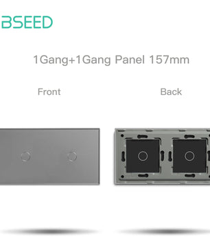 Bseed 10A Alloy 2 Gang Crystal Glass Panel Light Touch Switch