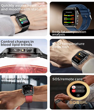 Silica Gel Waterproof Android Square Heart Rate Tracker Smartwatch