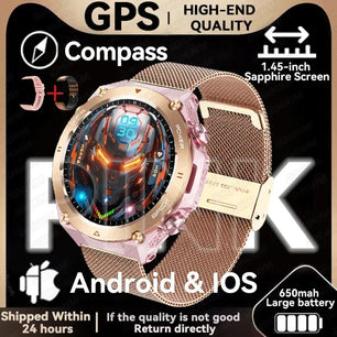 Silica Gel Waterproof Android Round Shaped Amoled Screen Smartwatch