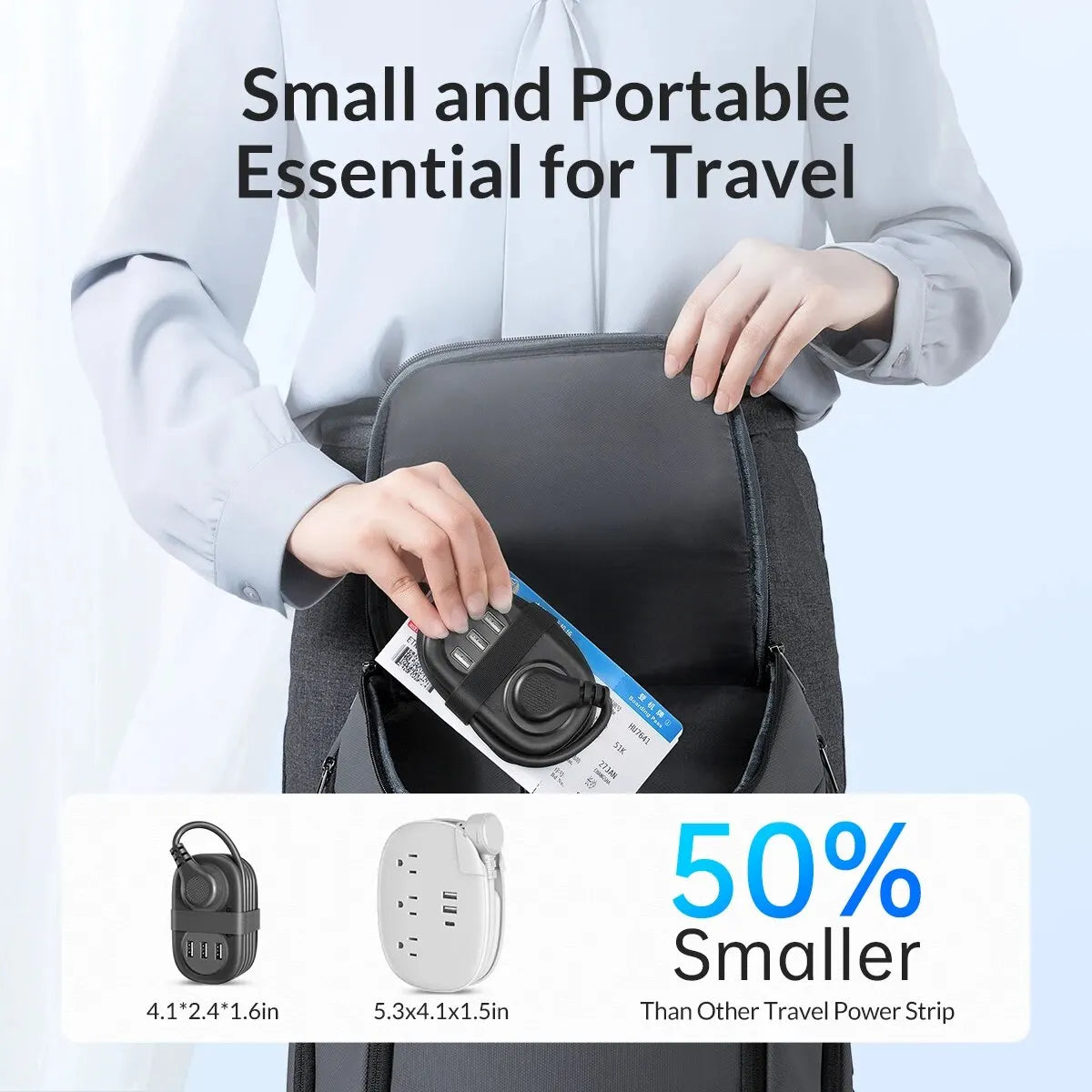 10A High Speed Extension Cord Portable Power Outlet for Travel