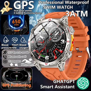 Silica Gel Amoled Display Waterproof Android Round Smartwatch