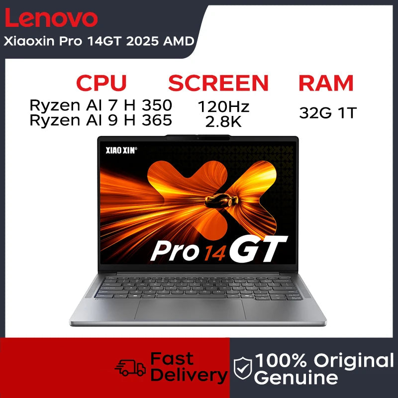 1TB 14" 32GB 120Hz AMD Ryzen AI 7 H 350 Bluetooth Lenovo Laptop