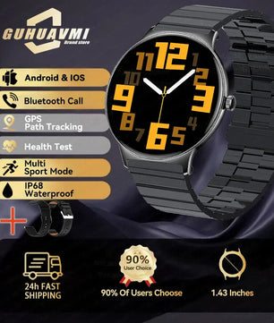 Silica Gel Full Touch Screen Android Round Shaped Digital Smartwatch