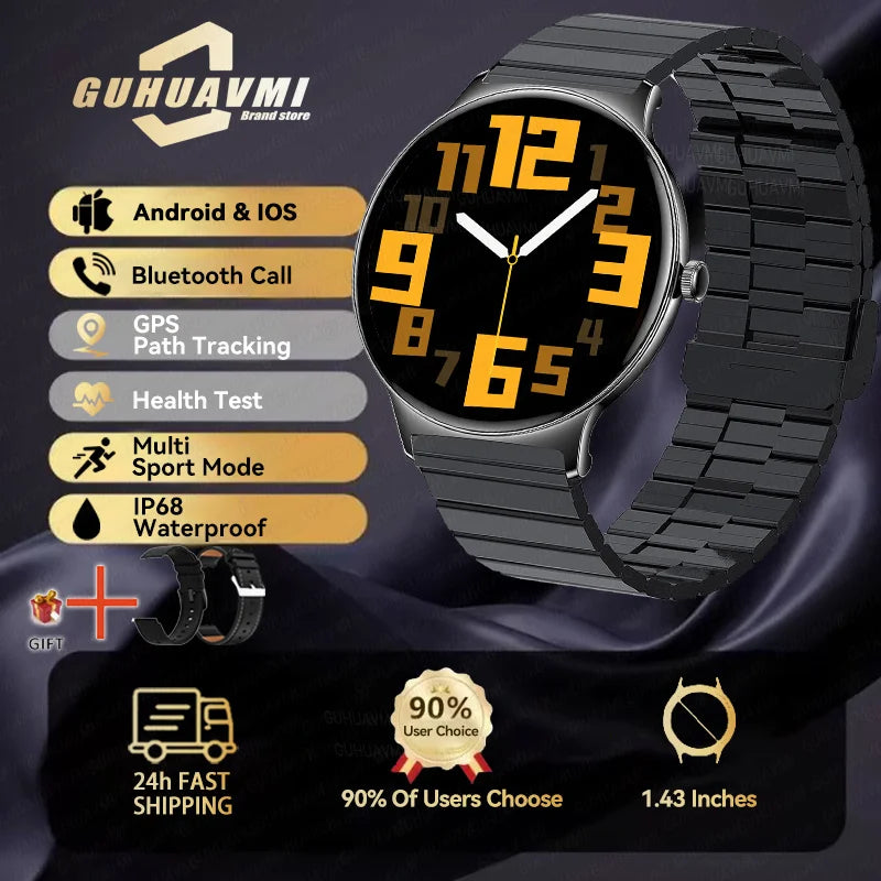 Silica Gel Full Touch Screen Android Round Shaped Digital Smartwatch