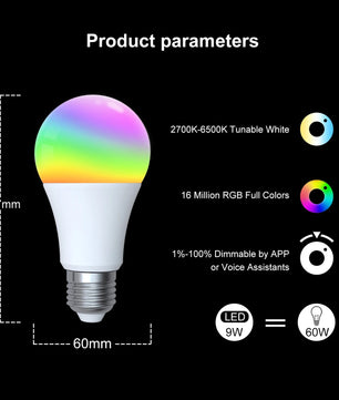 Moes Plastic Dimmable LED Light Zigbee Voice Control Smart Bulb