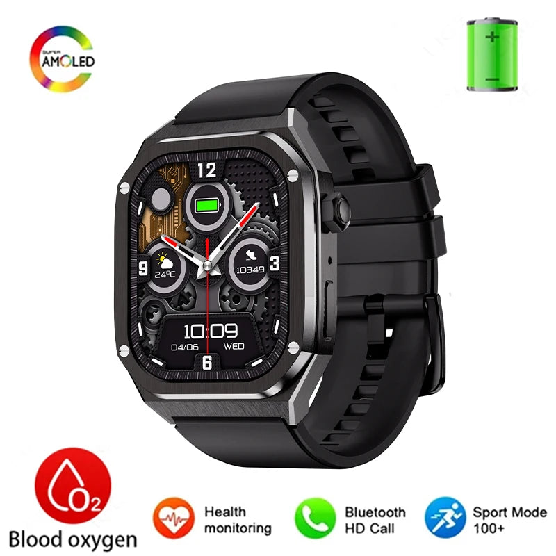Silica Gel Waterproof Amoled Full Touch Screen Bluetooth Smartwatch