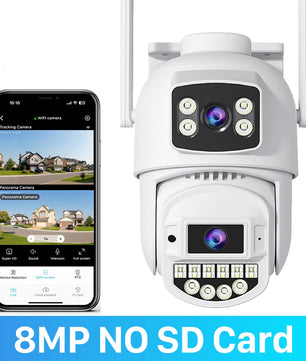 IP66 15MP 5G Wifi Three Lens Surveillance Dome Camera
