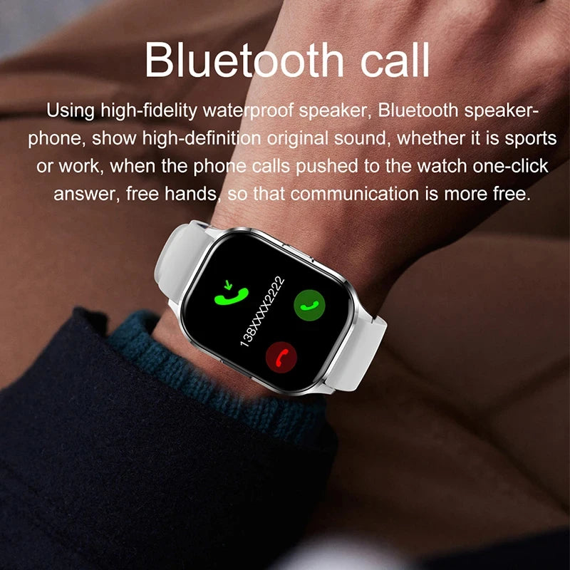 Silica Gel Waterproof Android Square Shaped Amoled Screen Smartwatch