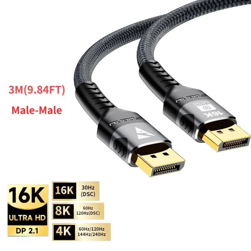 Aluminium 6.3mm HDMI-Compatible 2.1 Extension Cable For Laptop