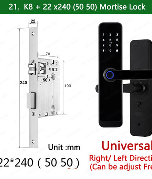 Wifi Smart Fingerprint Digital Electric Door Lock with Longer Handle Panels