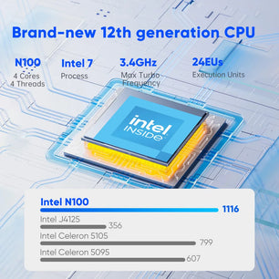 Topton 2-Bay Plastic Intel N100 Multimedia Docking Station Hub