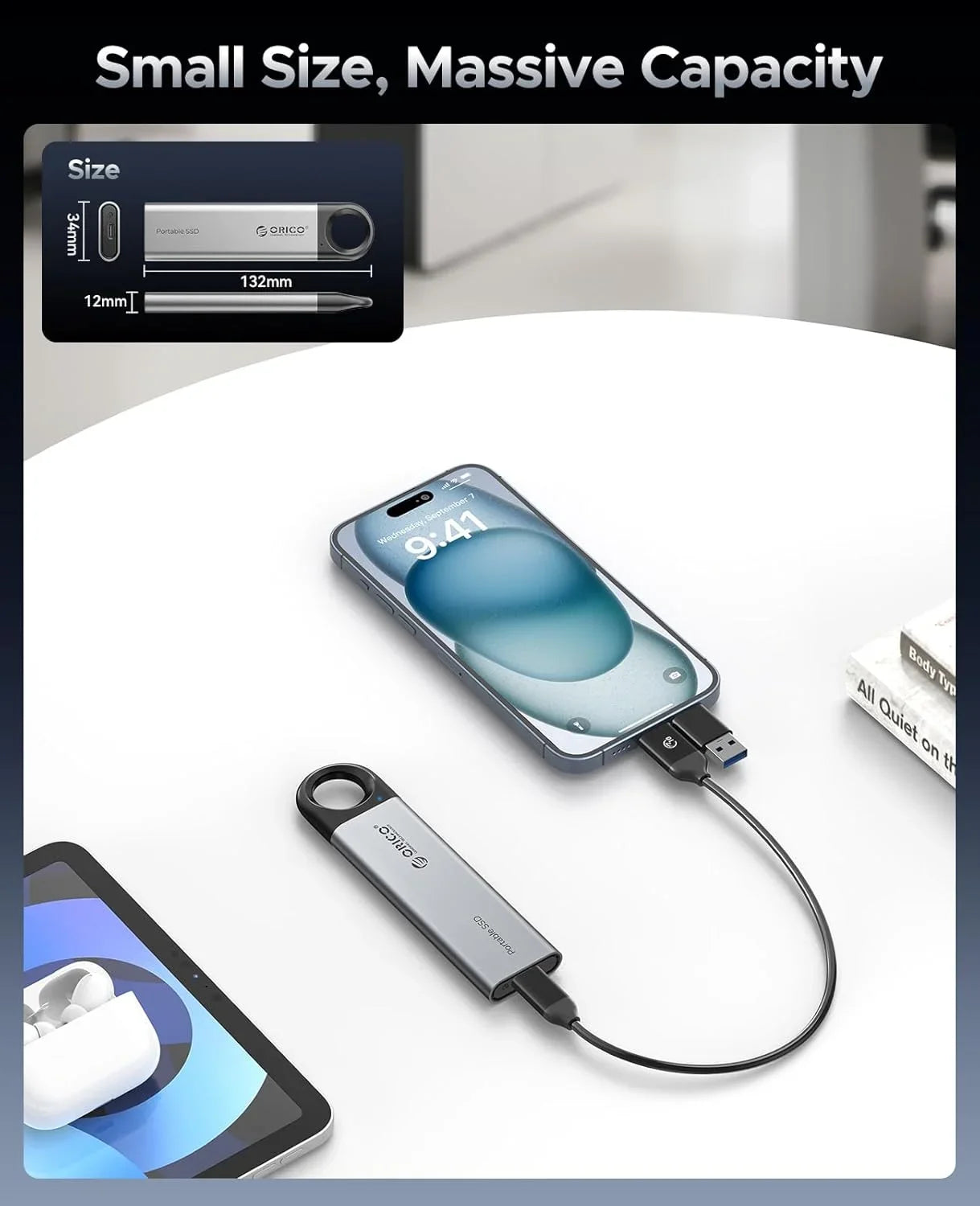 USB 3.2 Type-C External Solid State Drive For Laptop And Desktop