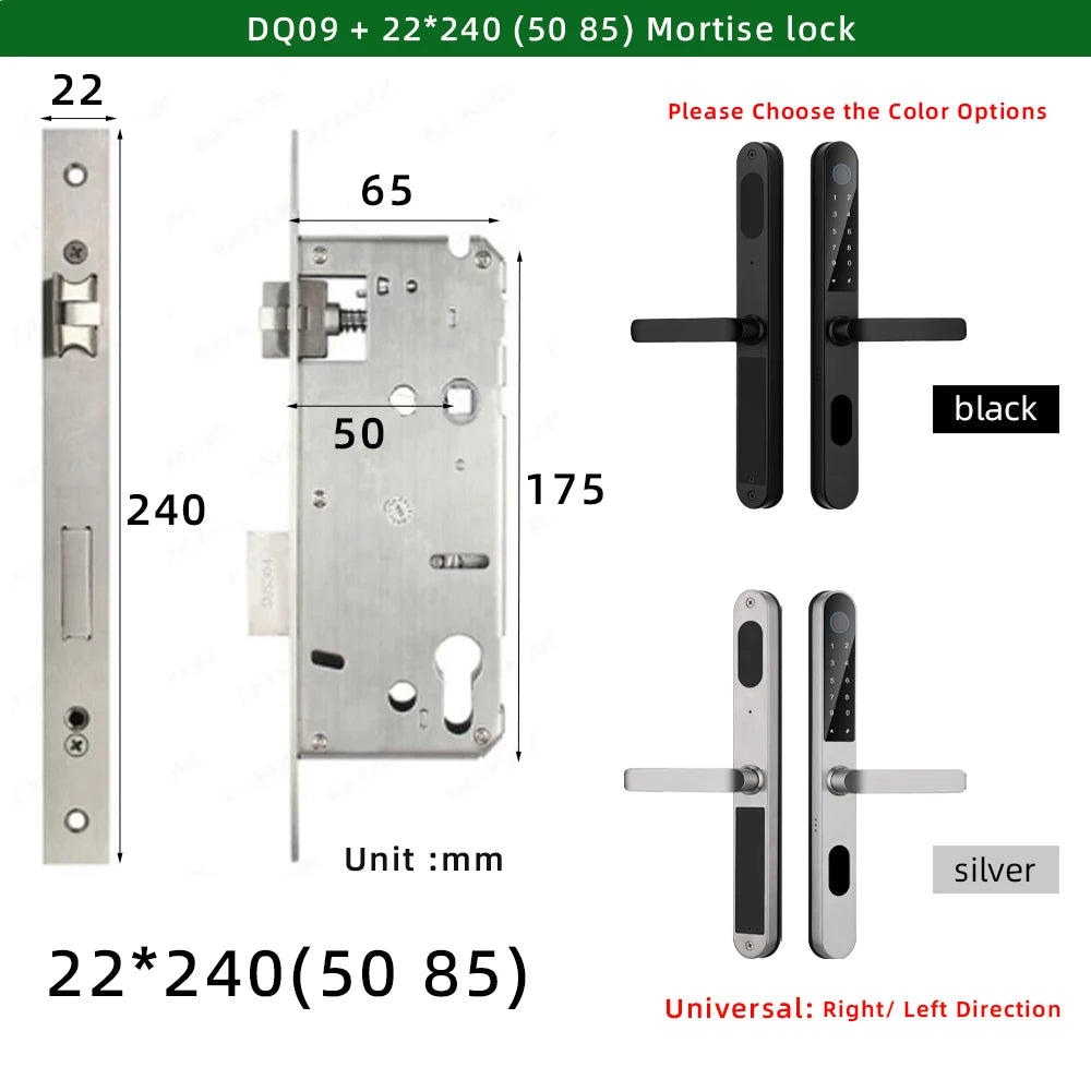 Aluminium Alloy Waterproof Bluetooth Reversible Handle Door Lock