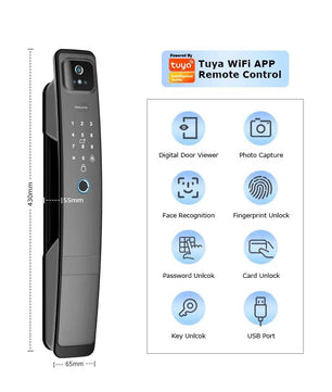 RayKube Aluminium Alloy Fingerprint Digital Smart Door Lock