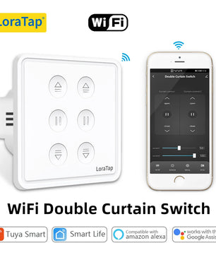 LoraTap 240V 300W Plastic WiFi Rolling Blinds Curtain Switch