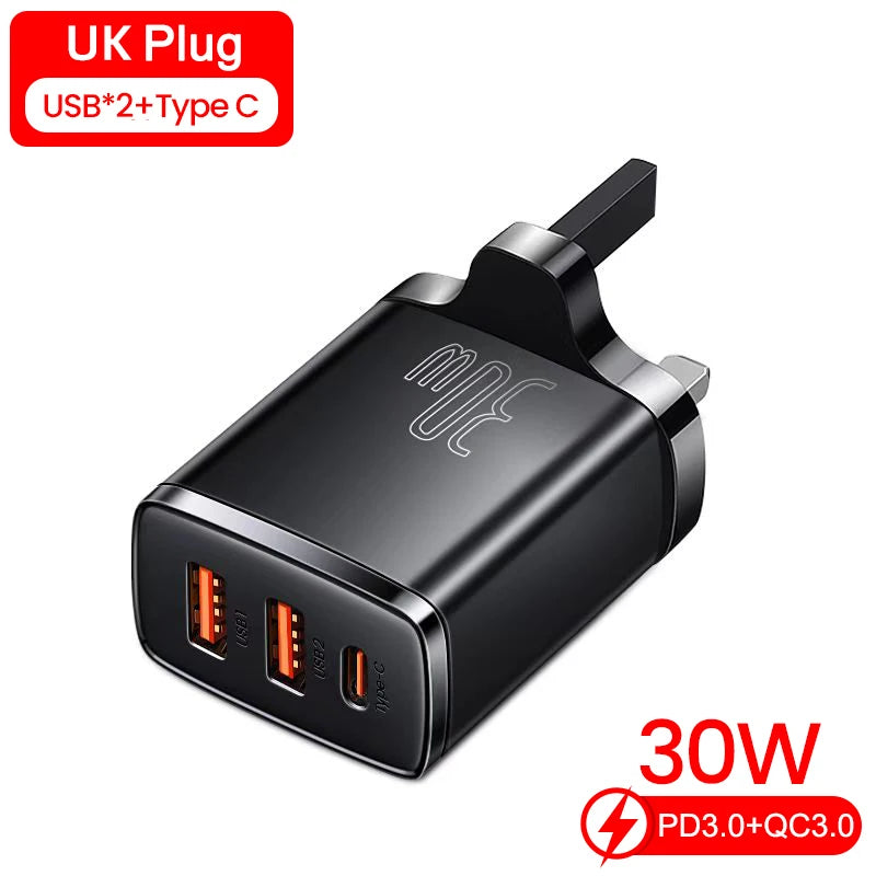 Baseus 30W USB Type C Fast Charger For iPhone 14 13 Pro Max