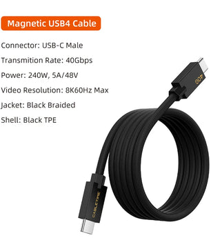 80Gbps Aluminum Alloy USB4 PD240W Type-C Fast Charging Cable