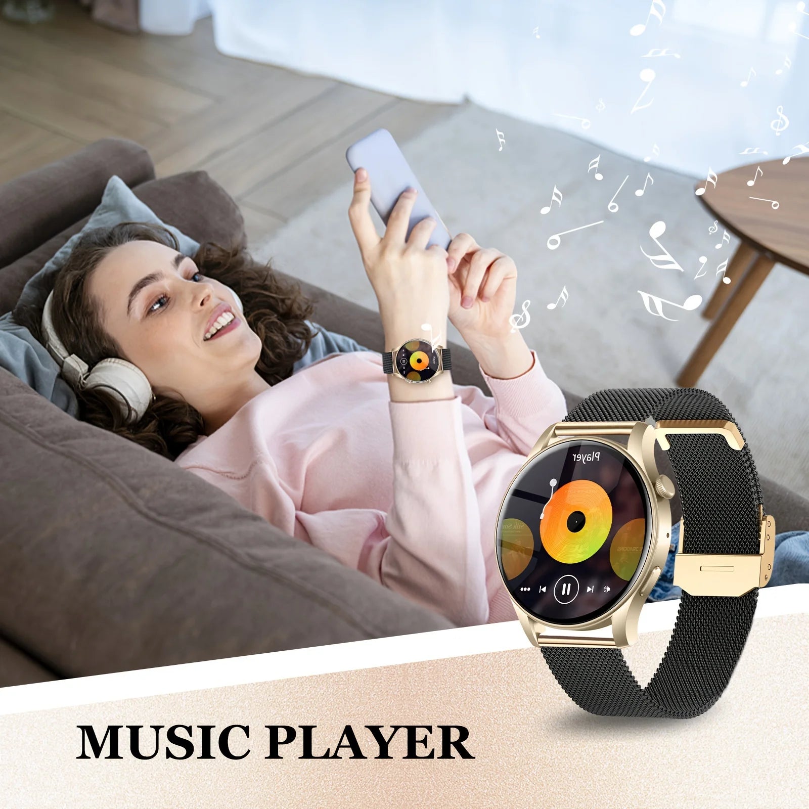 Alloy Waterproof Amoled Full Touch Screen Android Round Smartwatch