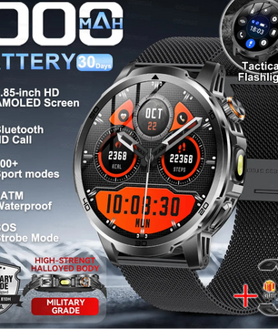 Steel 128MB Waterproof Android Round Shape On-Wrist Smartwatch