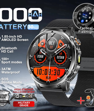 Steel Waterproof Android Round Shape On-Wrist Smartwatch