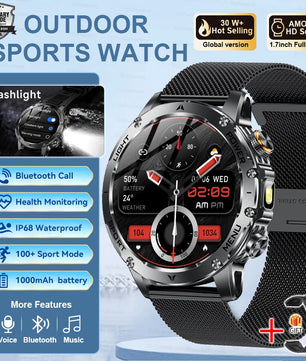 Fine Steel Waterproof Android Round Shape On-Wrist Smartwatch