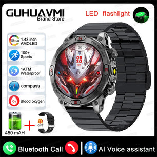 Stainless Steel Waterproof Android Round Shaped Bluetooth Smartwatch