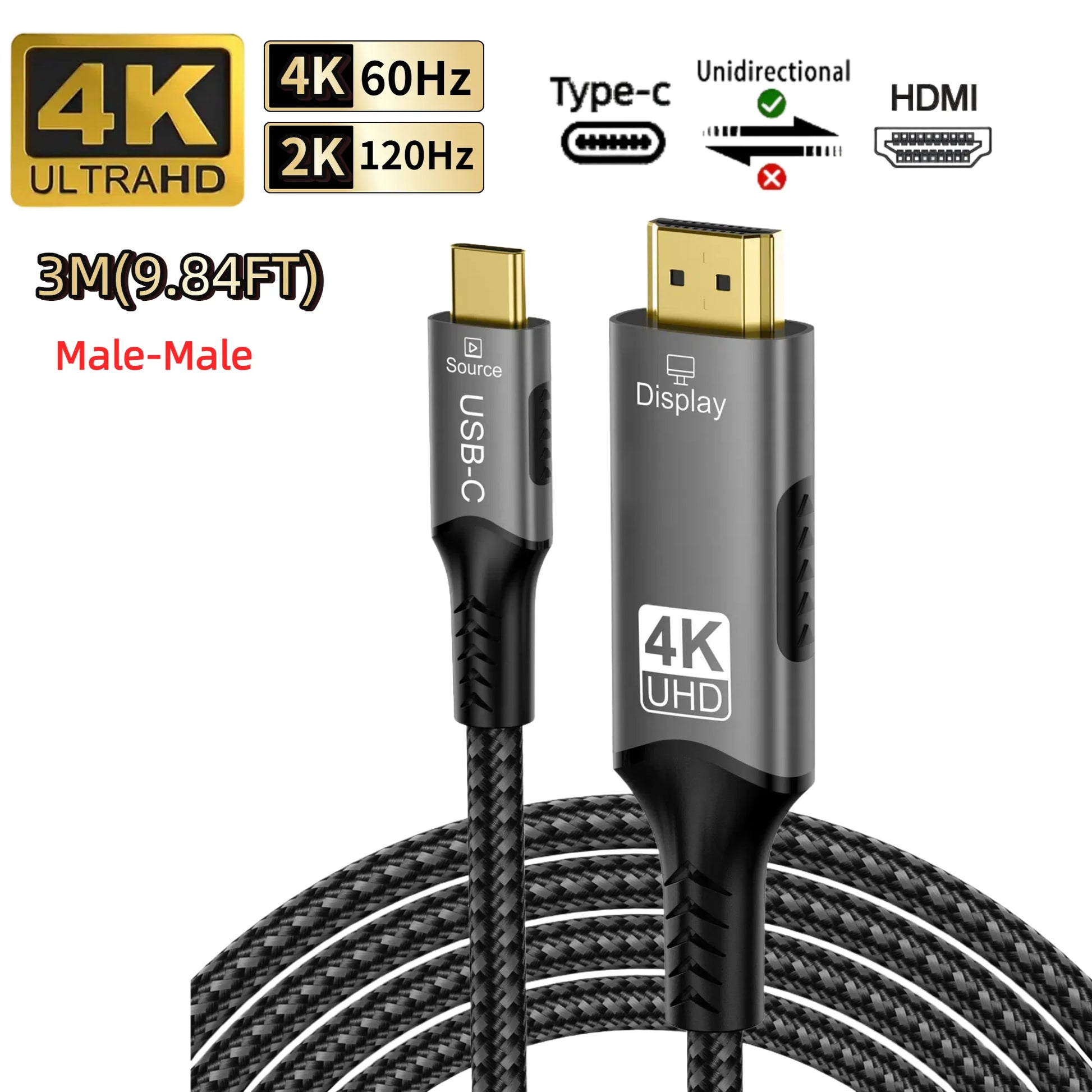 Aluminium 6mm HDMI-Compatible 1.4 Cable For MacBook