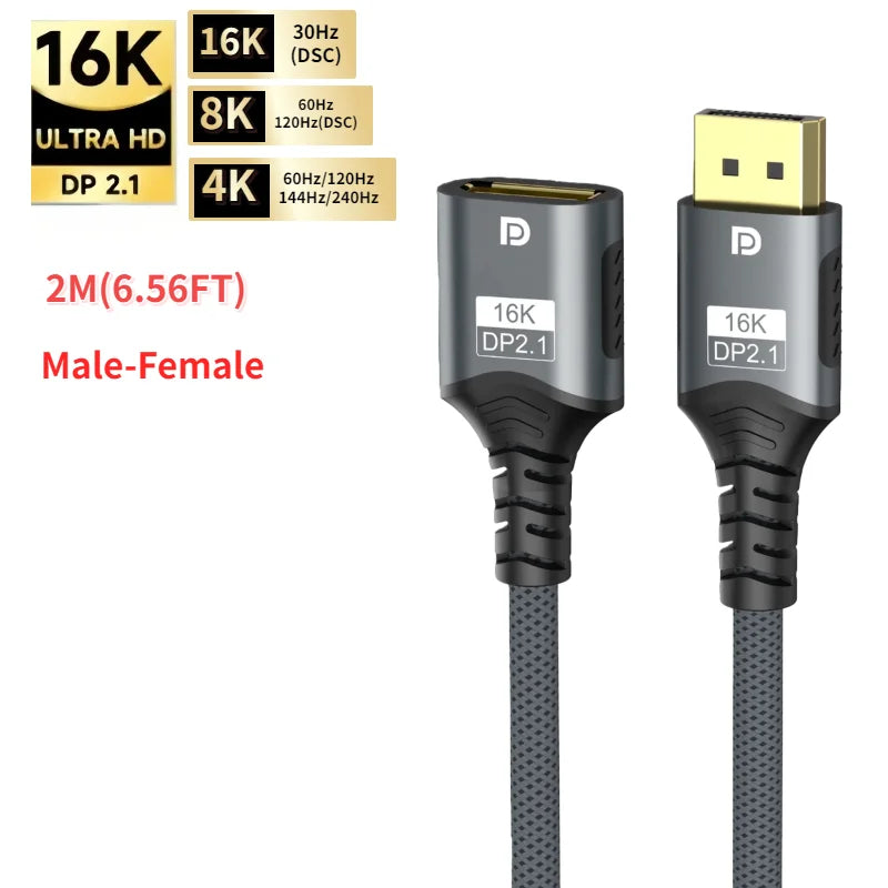 Aluminium 6.3mm HDMI-Compatible 2.1 Extension Cable For Laptop