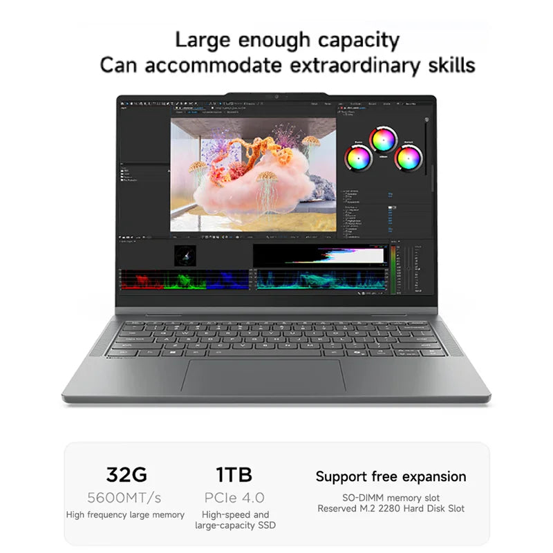 60WmAh 14" 120Hz Ultra 5 336H 32GB 1TB SSD Lightweight Laptop