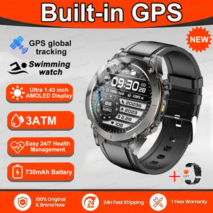 Fine Steel Waterproof Android Round Shaped Bluetooth Smartwatch