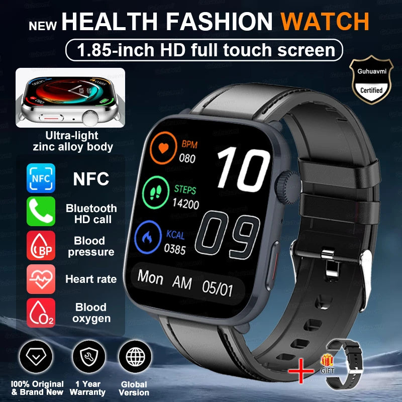 Rubber Waterproof Android Square Shaped Amoled Screen Smartwatch