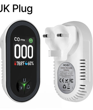 MOES Plastic Carbon Monoxide Detector Temperature Humidity Sensor