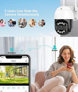 IP66 8MP Dual Lens Night Vision Auto Tracking Surveillance Camera