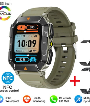 Silica Gel Waterproof Android Square Shaped Bluetooth Smartwatch